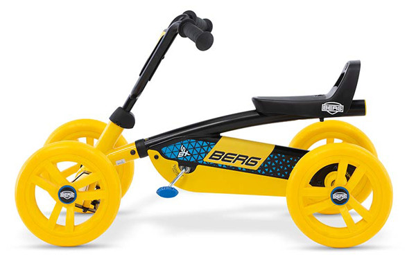 Zwart frame met gele details.