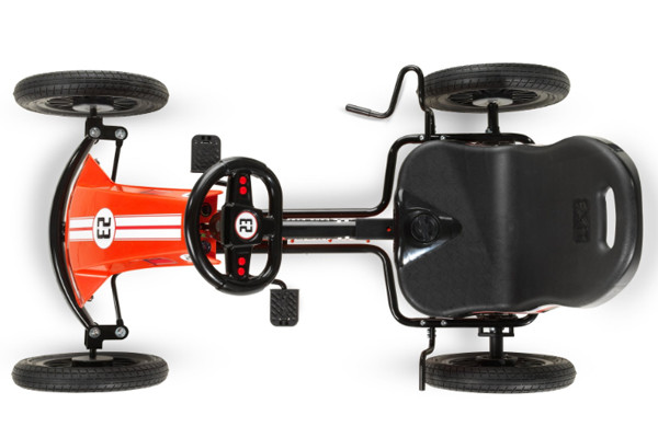 Met stootvast gepoedercoat rood frame.